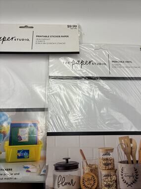 The Paper Studio Printable Sticker Paper & Printable Vinyl Lot Of 2 READ
